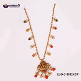 Close view of Nakshi multicolour necklace showing beaded chain and coloured stone drops