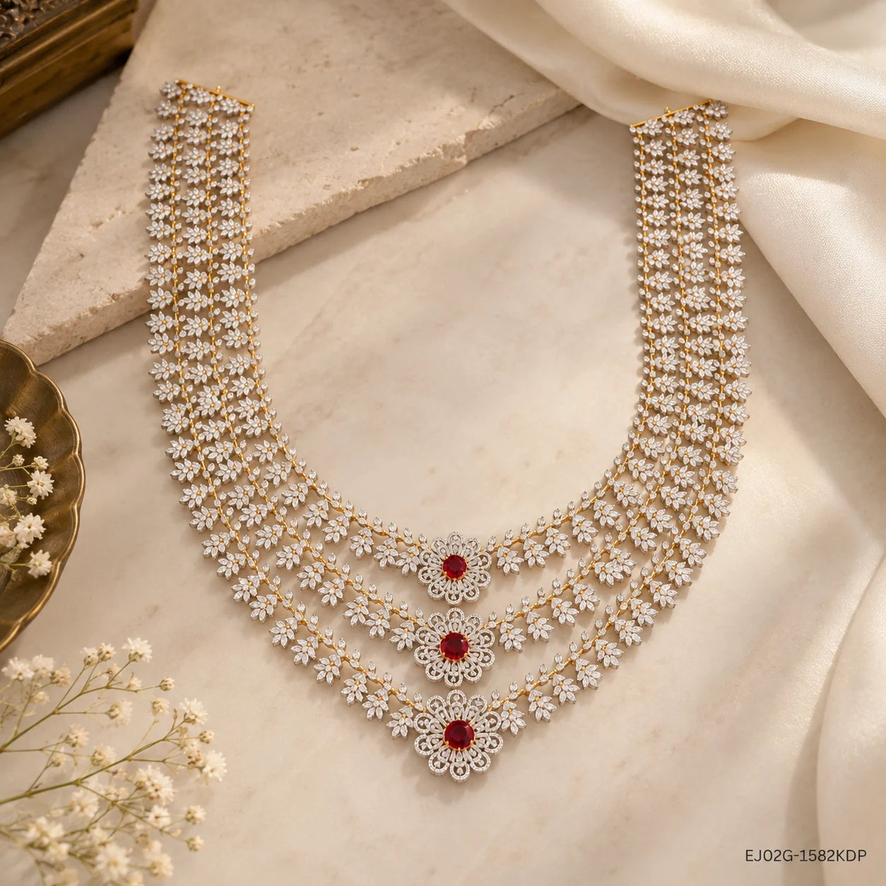 Aadhya Ethika Red Long Necklace, view 5
