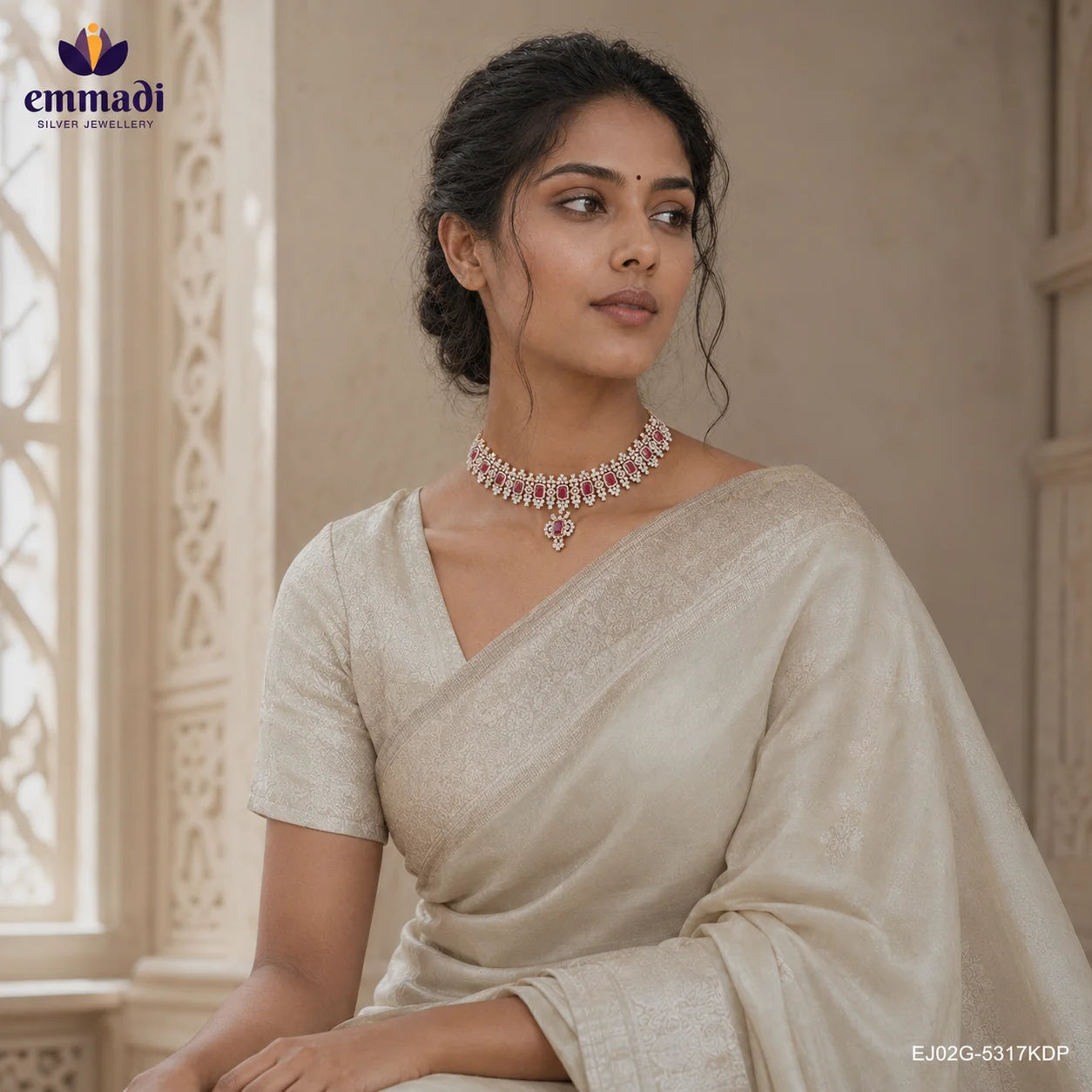 Saanvika Ethika Pink Choker, view 6