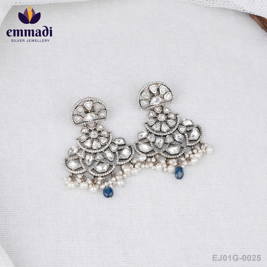 Naina's Polki White Hangings – Exquisite Indian Jewellery Collection