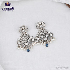 Naina's Polki White Hangings – Exquisite Indian Jewellery Collection