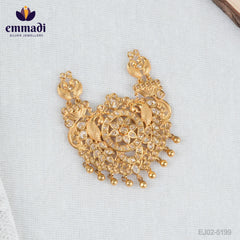 Babita "Shubha Laxmi Handcrafted Pendant: Exquisite 92.5 Silver Pendant featuring CZ White with Pure Gold Plating, by Emmadi Jewellers"
