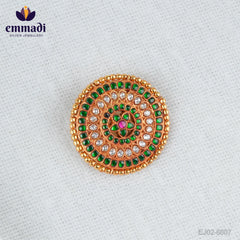 Ayusha 1. Omkar Handcrafted Pendant Kundan Red