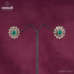 Naina's Rajasthani Jewels - Victorian Green Studs Collection