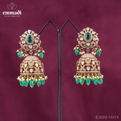 Ratna Jewels - Victorian Green Buttalu Handcrafted with Pure Gold Plating