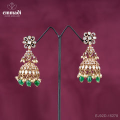 Ratna Jewels - Victorian Green Buttalu Handcrafted with Pure Gold Plating