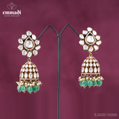 Ratna Jewels - Victorian Green Buttalu Handcrafted with Pure Gold Plating