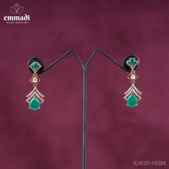 Suman's Victorian Green Hangings: Handcrafted Indian Jewellery with Pure Gold Plating
