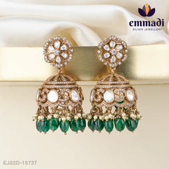 Ratna Jewels - Victorian Green Buttalu Handcrafted with Pure Gold Plating