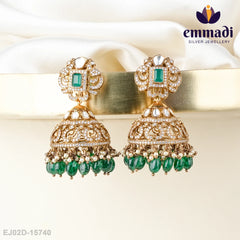Ratna Jewels - Victorian Green Buttalu Handcrafted with Pure Gold Plating