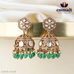 Ratna Jewels - Victorian Green Buttalu Handcrafted with Pure Gold Plating