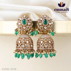 Ratna Jewels - Victorian Green Buttalu Handcrafted with Pure Gold Plating