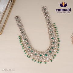 Rani's Victorian Green Long Necklace: Handcrafted Indian Jewellery Collection