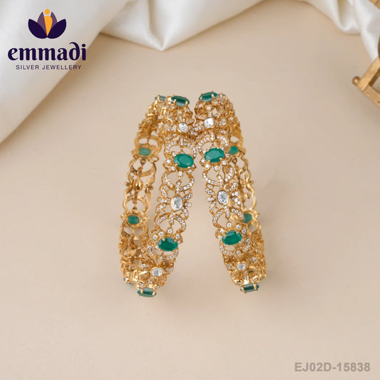 Shreya's Victorian Green Bangles - Handcrafted Indian Jewellery