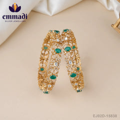 Shreya's Victorian Green Bangles - Handcrafted Indian Jewellery