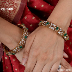 Shreya's Victorian Green Bangles - Handcrafted Indian Jewellery