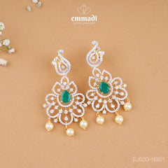 Sulekha Premium CZ Long Necklace and Sukhbir Premium CZ Hangings