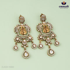 Sonaki Victorian White Stone Necklace and Hangings - Exquisite Elegance