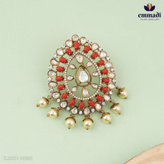 Smt.Sushil Victorian Orange Stone Pendant