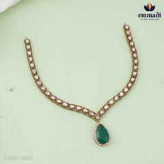 Victorian Green Stone Necklace and Hangings by Saraswati and Saral