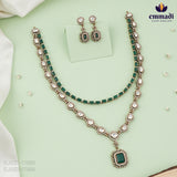 Victorian Green Stone Necklace and Hangings by Santi and Sano