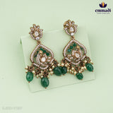 Victorian Green Stone Necklace and Hangings by Sanna and Sanju