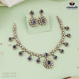 Victorian Blue Stone Necklace and Hangings by Samsad and Samreen