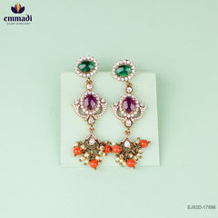 Sita Devi Victorian Multi-Colour Necklace and Silver Hangings