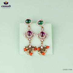 Sitara Exquisite Multi-Colored Victorian Necklace and Elegant Hangings