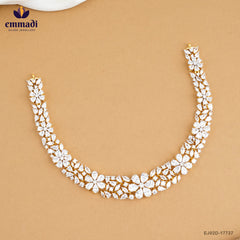 AMSAVENI Elegant White CZ Necklace