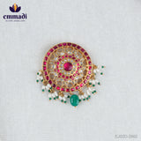Ayushea 1. Omkar Handcrafted Pendant Kundan Red