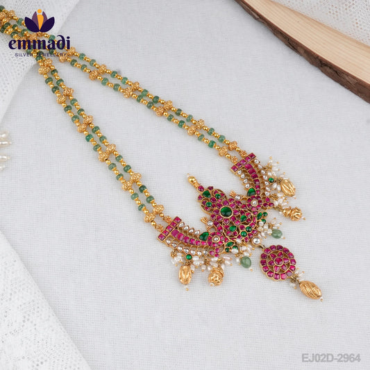 Naina's Kundan Red Long Necklace: Exquisite Indian Handcrafted Jewellery