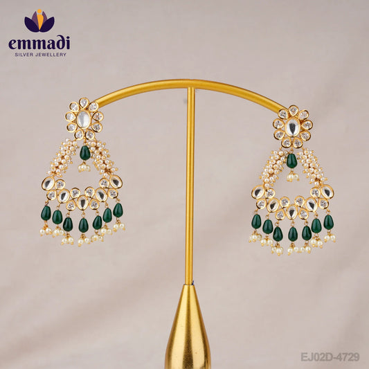 Naina's Polki White Hangings – Exquisite Indian Jewellery Collection