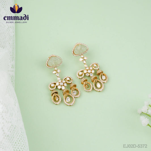 Leela's Moissanite Green Hangings - Handcrafted Jewellery