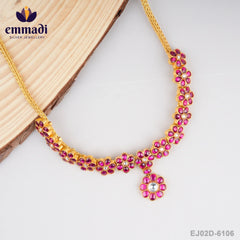 Isana Kundan Necklace and Adwitiya Surya Jewels Handcrafted Kundan Ear Tops/Studs