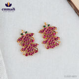 Ayushmita 1. Omkar Handcrafted Pendant Kundan Red