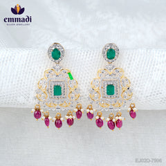 Aradhya Indradhanush Handcrafted Premium CZ Green Hangings