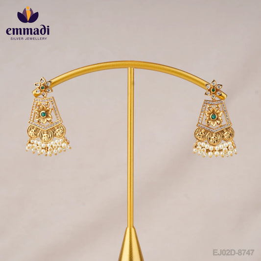 Sneha's Antique Green Hangings: Handcrafted Indian Jewelry