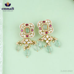 Athira Agni Hangings Moissanite Multi: Exquisite Handcrafted Earrings