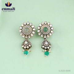 Bagya Hangings Victorian Green: Handcrafted with Pure Gold Plating 92.5 Silver