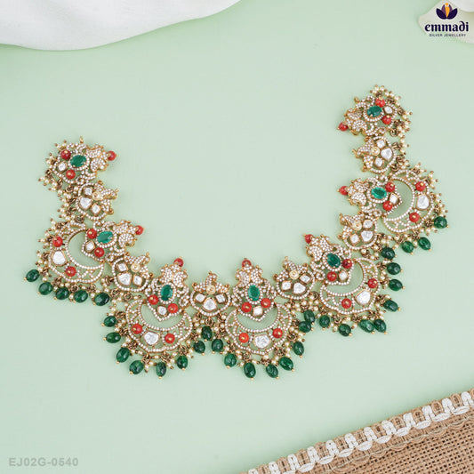 Rekha Prajapat Elegant Silver Bangles with Premium Cz and Green Cz Accents