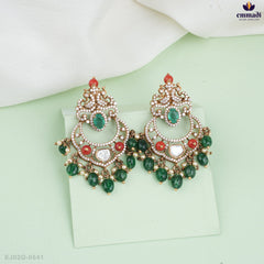 Rekha Prajapat Elegant Silver Bangles with Premium Cz and Green Cz Accents