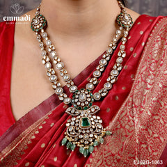 Binita Victorian Green Long Necklace