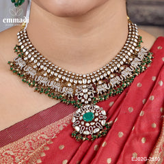 Mugdha Victorian Green Necklace