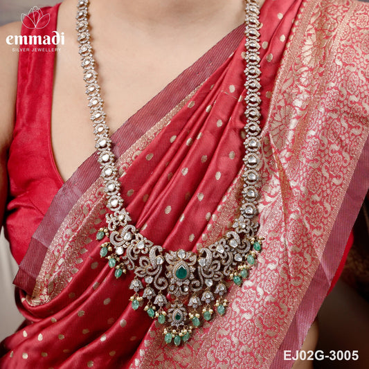 Reshma Victorian Green Long Necklace
