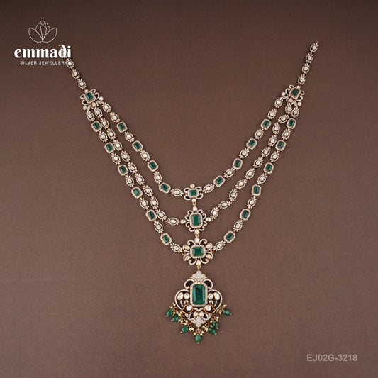 Sarita Victorian Green Long Necklace