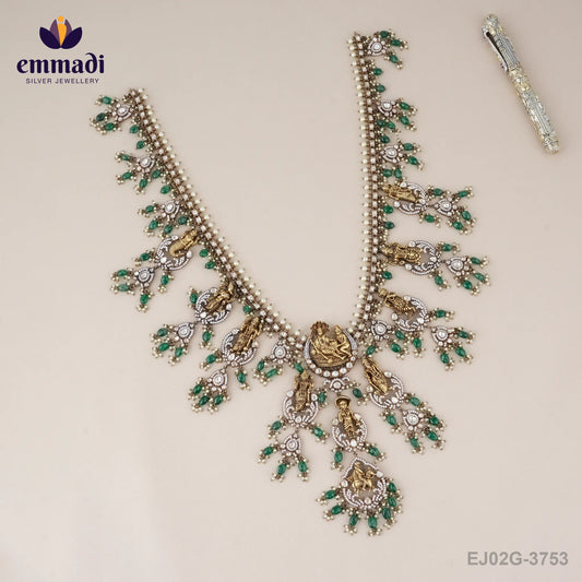 Victorian Green Long Necklace and Hangings by Tripta and Trusha