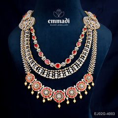 Vinaya Premium Cz Red Long Necklace