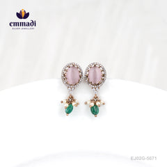 Ekantha Victorian Pink Ear Tops/Studs
