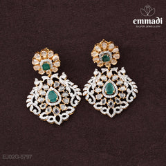 Aruna Exquisite Green CZ Hangings